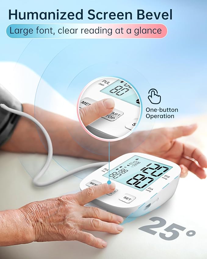 Blood Pressure Monitor-HOLFENRY Blood Pressure Monitors for Home use, Accurate Upper Arm Automatic Digital BP Machine with 9-17inches Blood Pressure Cuff and AAA Batteries