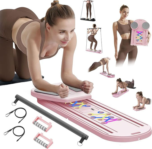 Pilates Board Pilates Reformer Set - Multifunctional Home Workout Board for Core & Abdominal Training,Portable Pilates Equipment for Women & Beginners