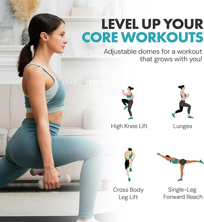 EVENup Core Balance for Women & Men, Worn on Your Shoes, Core Balance Equipment for Physical Therapy & Core Strength Training, Adjustable Balance Domes