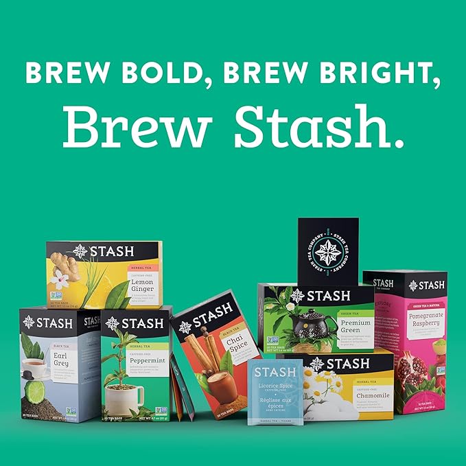 Stash Tea Peach Black Tea, Box of 100 Tea Bags (Packaging May Vary)