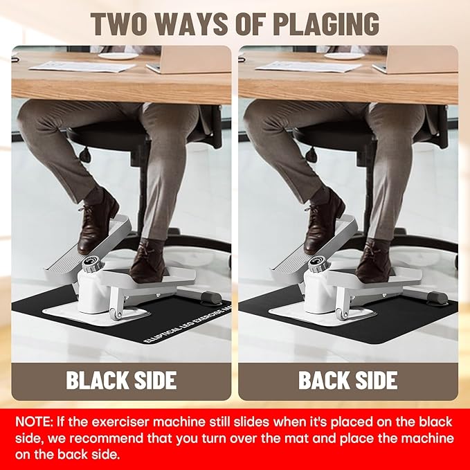 Under Desk Elliptical Mat - Non-Slip Exercise Equipment for Peloton Bike, Small Exercise Mat for Desk Workout Equipment