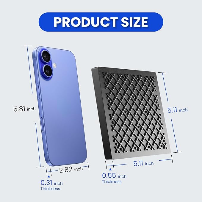 Exercise Equipment Mat 5.11x5.11x0.55in 6pcs, Heavy Duty Thick Steel Embedded Rubber Mat, Anti Slip/Noise Reduction/Vibration Resistance, Treadmills Equipment Pads, Used for Carpets, Wooden Floors