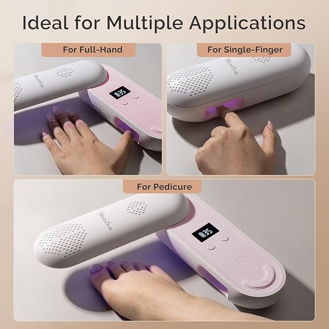 MelodySusie Plus20F Cordless UV Nail Lamp, Innovative UV Protection Light for Gel Nails with 2 Timers & LED Display,Rechargeable Nail Art Tools for Manicure Fast Curing Gel Polish at Salon & Home