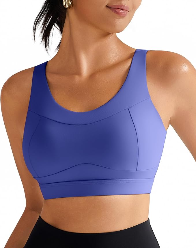 RUNNING GIRL High Impact Sports Bras for Women,Racerback Running Bra Workout Crop Tank Tops Longline Sports Bra Push up