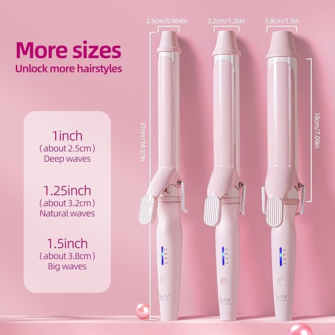 SVEY Ceramic 1.25-inch (About 3.2 cm) Extended Curling Iron, 1.25-inch (About 3.2 cm) Curling Iron can Create Any Curly Hairstyle - Suitable for Medium to Long Hair.