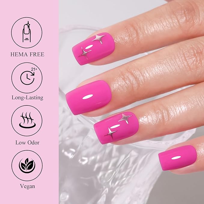 10ml Hema-Free Pink Gel Nail Polish Set 6 Colors Light Baby Blush Hot Pink Gel Polish Kit Soak Off Salon DIY at Home Gift for Women