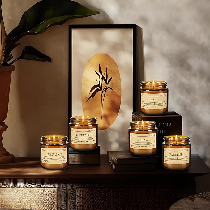 24-Pack Scented Candle Gift Box - 12 scents to Choose from (Rose/Lavender/Lemon/Vanilla),