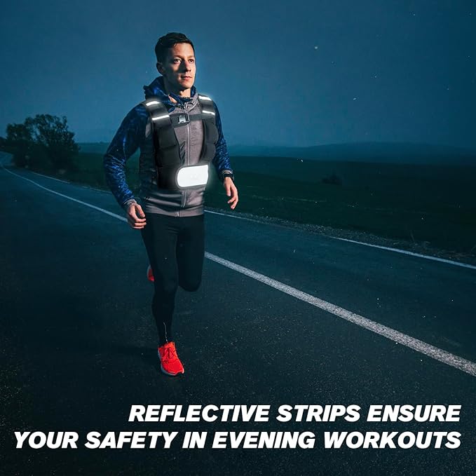 RitFit Weighted Vest, 4lb/8lb/10lb/12lb/15lb/20lb Weight Vest with Reflective Stripes, Weight Vest Adjustable for Women and Men Workout, Strength Training, Running, Fitness, Jogging, Walking