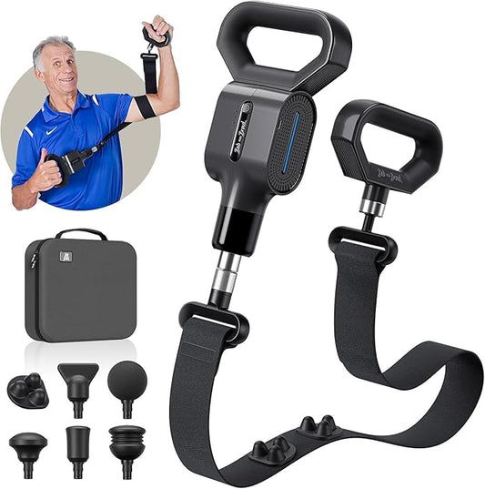 BOB AND BRAD 2-in-1 Massage Gun with Belt for Pain Relief, FSA Eligible/HSA Eligible, Dual-Purpose Percussion Back Massage Gun Deep Tissue Massager for Sore Muscle Relaxation, Therapists, Men, Women