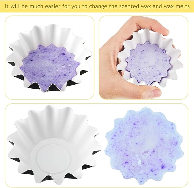 Boao Wax Melt Liners Reusable Wax Warmer Containers Leakproof Cups for Scented Candle, Paper Holders for Electric Pluggable Melter and Burner(Yellow,25 Pieces)