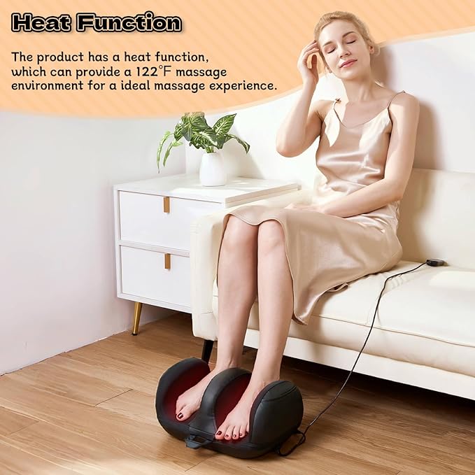 Foot Massager with Heat, Shiatsu Foot Massager, Calf and Foot Massagers, for use at Home and Office, Gift for Wife, Mother