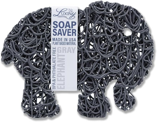 Luxiny American Made Soap Saver, Soap Lift for Soap Dishes & Shower Soap Holders - Helps Handmade Soap Last Longer - Made from Plant Material (Gray Elephant)