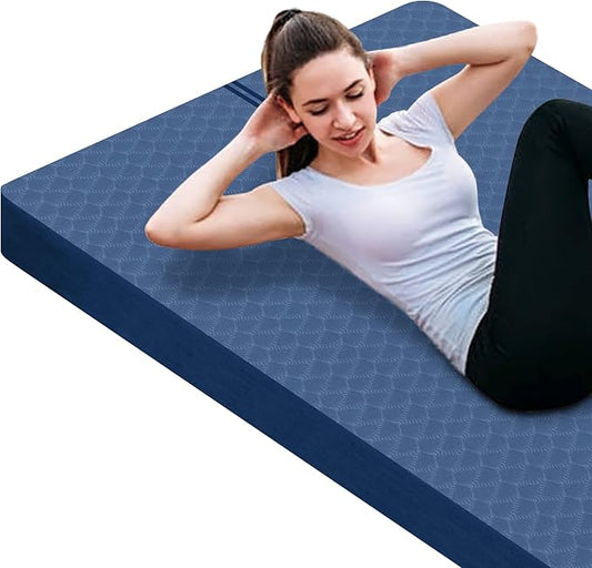 nuveti Large Exercise Mat - 15mm/20mm/30mm Thick Yoga Mat | Workout Mat for Fitness, Yoga, Pilates, Stretching & Floor Exercises for Women & Men with Free Carrying Bag