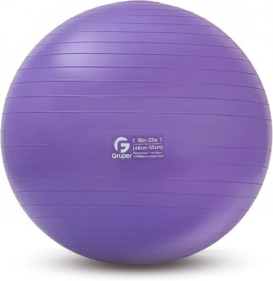 Gruper Yoga Ball and Pilates Ball,4 Sizes Exercise Ball for Fitness, Workout, Pregnancy and Physical Therapy,Quick Pump Included,Great as Yoga Ball Chair for Office or Home Gym Equipment