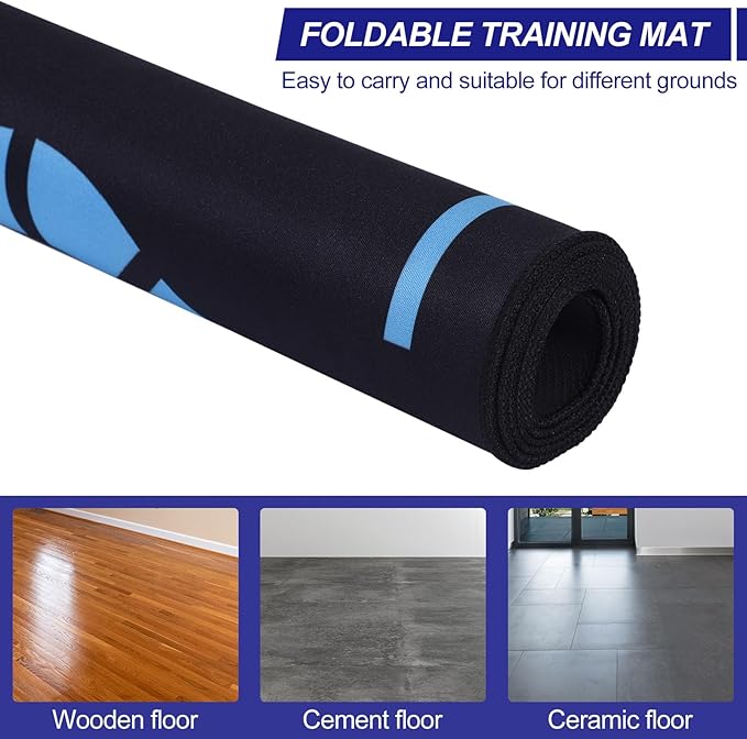 Patikil Basketball Training Mat - Rubber Basketball Footstep Pad Non-Slip Training System with Point Reminder and Pace Ball Control Player Foot Grip