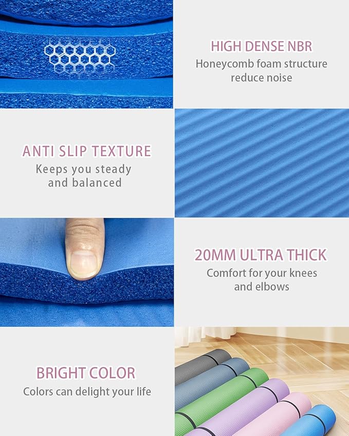 Large Yoga Mat 78"x 51" 20mm/15mm/10mm Thick Workout Mats for Home Gym, Extra Wide Workout for Women Men Gym Flooring Exercises