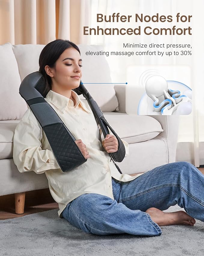 RENPHO Neck and Shoulder Massager with Heat [2025 Upgraded], Shiatsu Cervical and Back Massager, 3D Electric Deep Tissue Massage, True Relaxation for Neck and Shoulders, Birthday Gifts for Men
