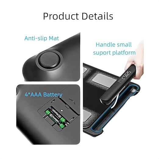 Scale for Body Weight,Measures Body Fat with Smart App - 8-Electrode Body Composition Scale with Handles & 28 Body Metrics, Track Weight,BMI, Muscle Mass, Body Water, Sync with Apple Health, 400lb