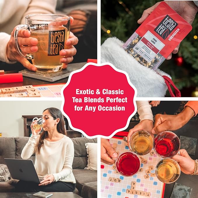 Tiesta Tea - Chai Love, Loose Leaf, Spiced Chai Black Tea, Premium Blend, High Caffeinated, Make Hot or Iced & Brews Up to 50 Cups, 4 Ounce Refillable Tin