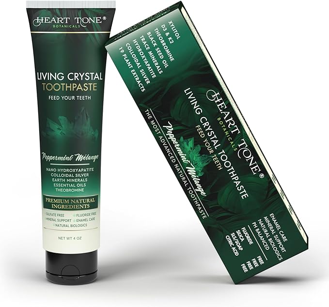 Complete Oral Wellness Duo – Living Crystal Hydroxyapatite Toothpaste & Antioxidant Oil Pulling Conditioner – Fluoride-Free, Natural, Enamel-Supporting, 18 Botanicals – Mint