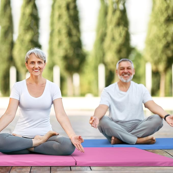 RitFit Upgraded Folding Exercise Mat, 2 Inch Thick Gymnastics Mat 3’x6’,4’x8’,4x10’,2'x8' with Carrying Handles for Yoga, MMA, Stretching, Core Workouts and Home Gym Protective Flooring