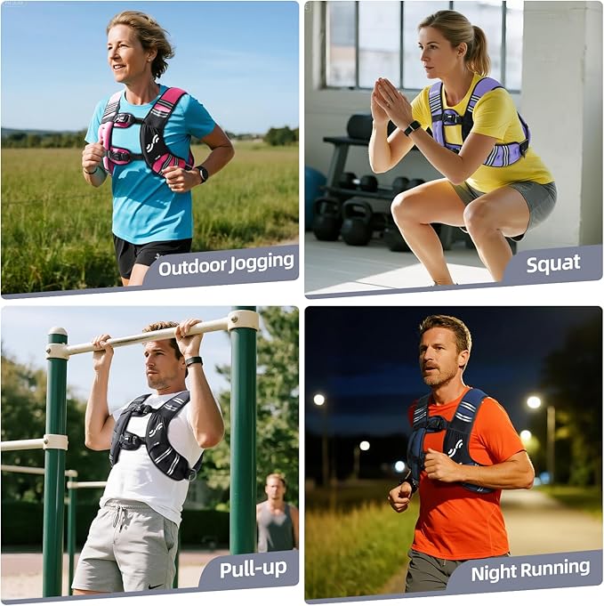 Sportneer Weighted Vest Woman: 8lb/12lb/15lb/20lb/25lb Weight Vest with Detachable Phone Bag, Adjustable Women Weighted Vest Rucking Vest for Walking Strength Training Muscle Building Weight Loss