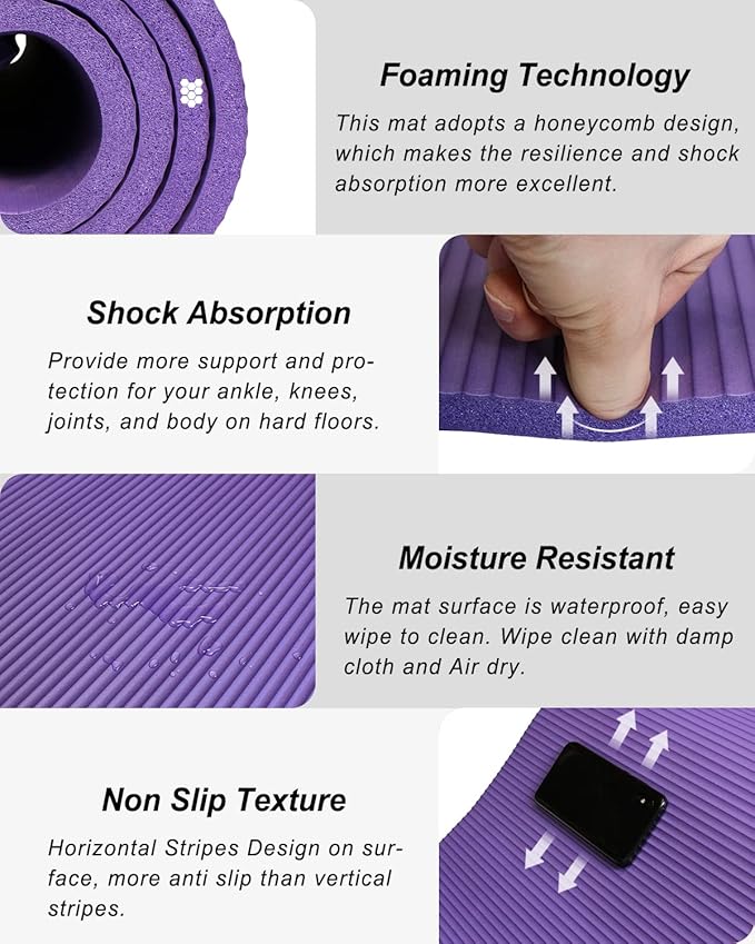 Large Yoga Mat 78"x 51" 20mm/15mm/10mm Thick Workout Mats for Home Gym, Extra Wide Workout for Women Men Gym Flooring Exercises