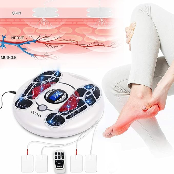 OSITO EMS Foot Massager for Neuropathy, FSA HSA Approved Products, Foot Circulation Stimulator, FSA Massager for Circulation and Pain Relief, 25 Modes 99 Intensities, Ideal for Women/Men