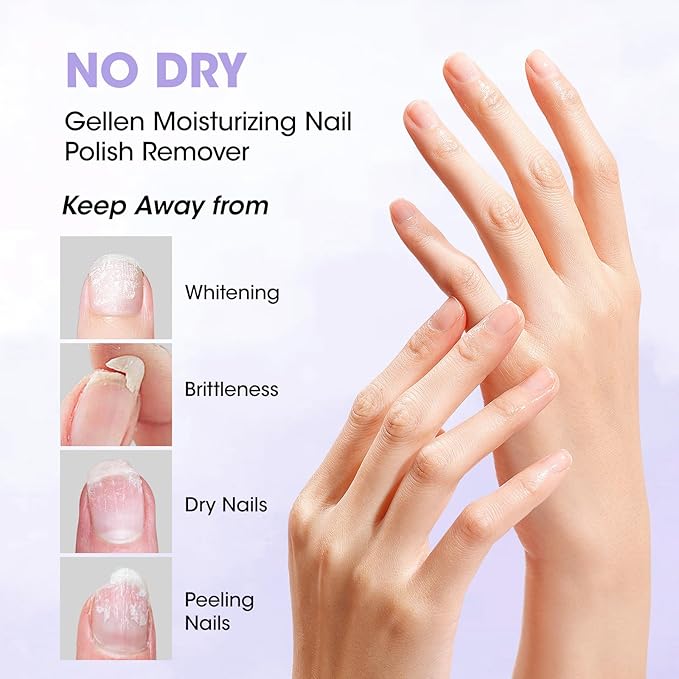 Gellen Nail Polish Remover, Dual-phase Nourishing Polish Removal- Non Acetone- for Quick Dry Nail Polishes- Non Toxic Fingernail Polish Remover with Easy Push-down Pump- Unscented- 6.09 Fl Oz