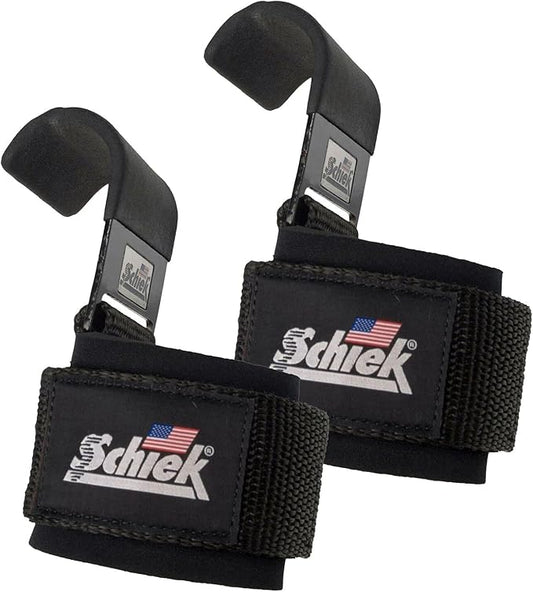 Schiek Sports 1200 Power Lifting Hooks - Maximum Grip Support in Heavy Lifting - Snug Fit
