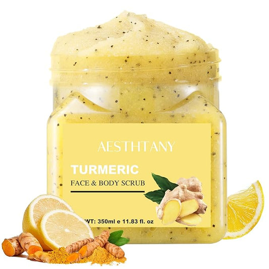 O'KADY Turmeric Body Scrub Moisturizing and Exfoliating Body, Face, Hand, Foot Scrub,Deep Cleansing 350ml