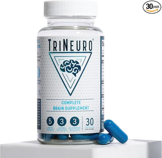 Daily Brain Supplement, NSF Certified, Neurosurgeon Formulated Nootropic to Help Boost Memory, Enhance Cognition & Support Brain Health with Resveratrol & Glutathione, 30 Servings