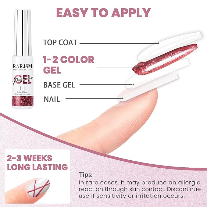 RARJSM Metallic Painting Gel Nail Polish Set,Black Silver Gold Green Pink Black Glitter Platinum Effect Drawing GelPolish 6 Pieces,Curing Reqired Nail Art Design Dotting Gel Liner Brush Pen Tool 8ml