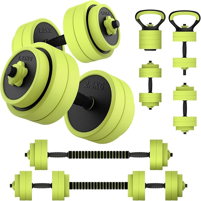 PASYOU Adjustable Dumbbells Sets, 4 in 1 Free Weight Set with Connector, Workout Weights Dumbbells Set Used as Barbell Kettlebell Push up Stand Ab Roller for Workout Gym Home Fitness