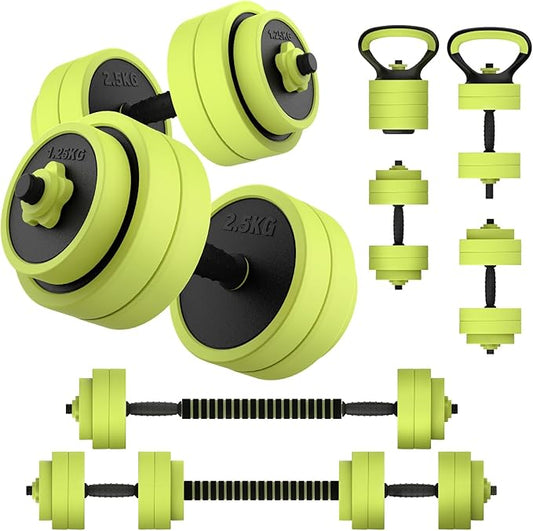 PASYOU Adjustable Dumbbells Sets, 4 in 1 Free Weight Set with Connector, Workout Weights Dumbbells Set Used as Barbell Kettlebell Push up Stand Ab Roller for Workout Gym Home Fitness
