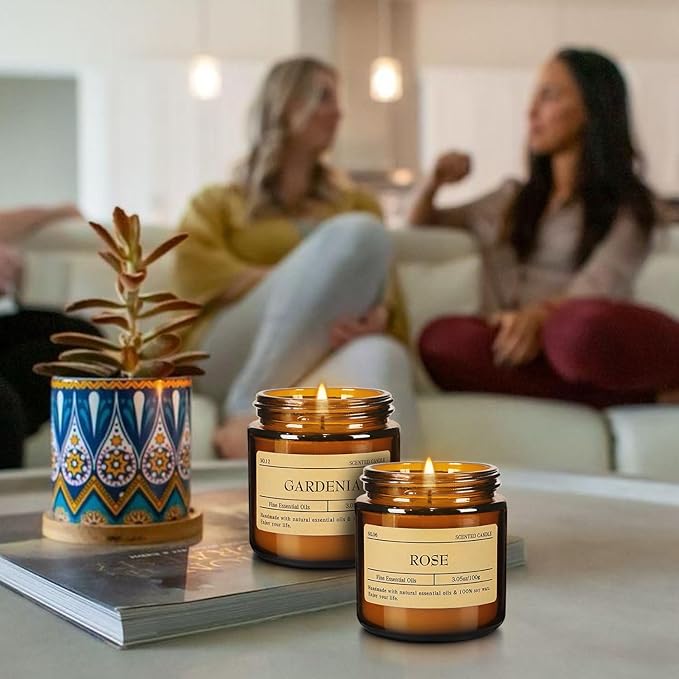 Christmas Scented Candle Set 24 Pack, Candle for Home Scented, Odor Eliminating, Stress Relief, Long Lasting Soy Wax Gift Set