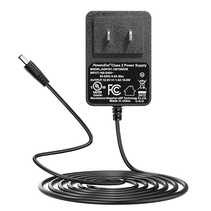 Makartt Original Power Charger Adapter for Nouvella Nail Drill, 12V 1.5A AC-DC Battery Supply for 35000RPM Rechargeable Electric File Manicure Tech Art Salon Home DIY Use