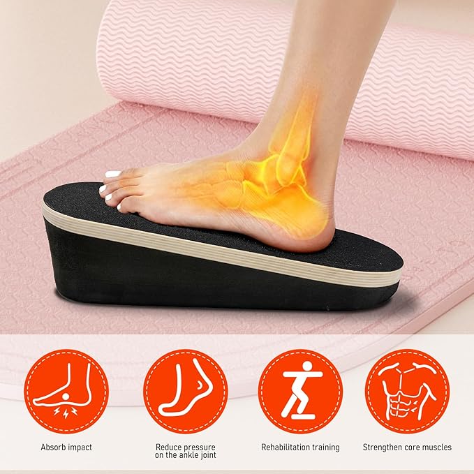 Athletic Balance Boards, Athletic Balance Trainer for Core & Ankle Strength, Non-Slip Wood TPE Wobble Board for Home Gym Fitness, Rehabilitation, and Stability Training