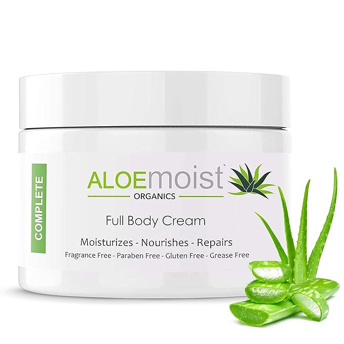 Organic Aloe Vera Lotion - Face & Body Moisturizing Cream with Natural Aloe Vera, Vitamin E Oil, Vitamin C, Retinol Cream, Shea Butter – Anti Aging Face Moisturizer for Women, Dry Skin (4 oz)