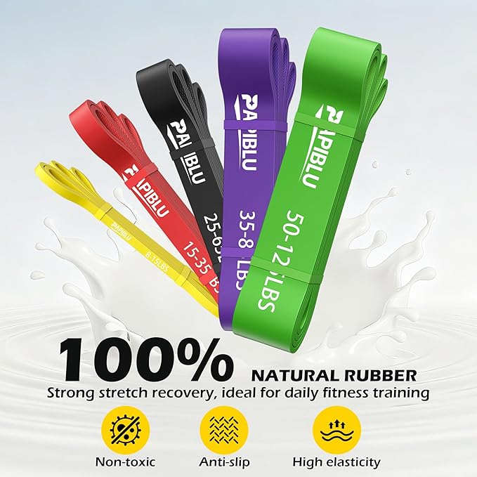Pull Up Bands, Resistance Bands Set for Pull-Up Assistance, Exercise Bands with Door Anchor & Grip Pads for Men & Women Working Out, Physical Therapy, Muscle Training