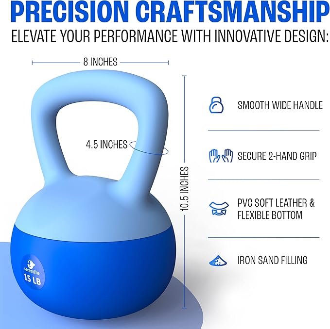 Soft Kettlebells, Serenilite Kettlebell Sets, Kettle Bell Sets for Women & Men, Safe Strength Training Kettlebells, Kettlebell Weights for Home Workouts & More.