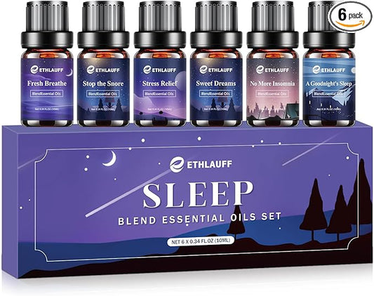 Sleep Essential Oils, Essential Oil Blends for Diffusers for Home (Relax, Stress Relief, Fresh Breathe, Sweet Dreams) Candle Making Scents, Relaxation Gift for Women and Men