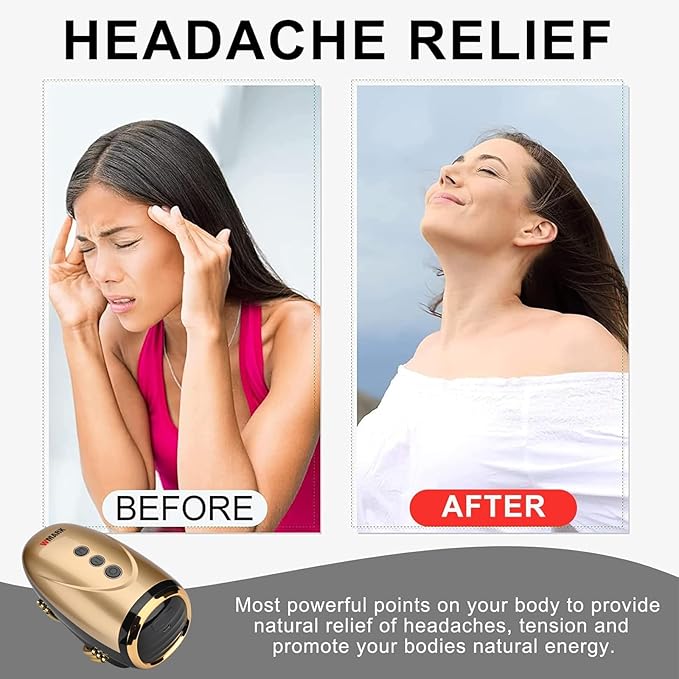 Professional Haircut Massager/Cordless Handheld Massager, Vibration Neck/Legs/Hands/face Massager, 2 Massage nodes 2600AMH（Golden）