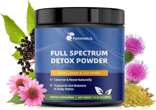 29-in-1 Full Spectrum Detox Powder | 5-Step Total-Body Reset for Liver, Lymphatic, Colon & Gut Support | Potent Earthy Taste from Natural Ingredients for Weight Management | 30 Servings