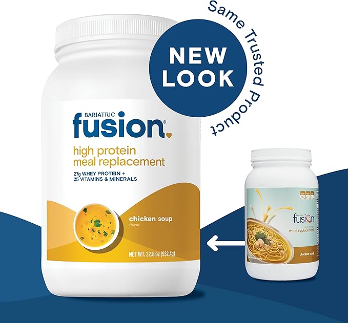 Bariatric Fusion Chicken Soup Meal Replacement 27g Protein Powder, 21 Serving Tub for Bariatric Surgery Patients Including Gastric Bypass and Sleeve Gastrectomy - No Gluten, Aspartame or Sugar