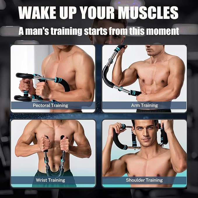 Twister Arm Exerciser,Adjustable Spring Workout Bar, Forearm Triceps Chest Enhanced Exercise Strengthener,Portable Home Fitness Equipment