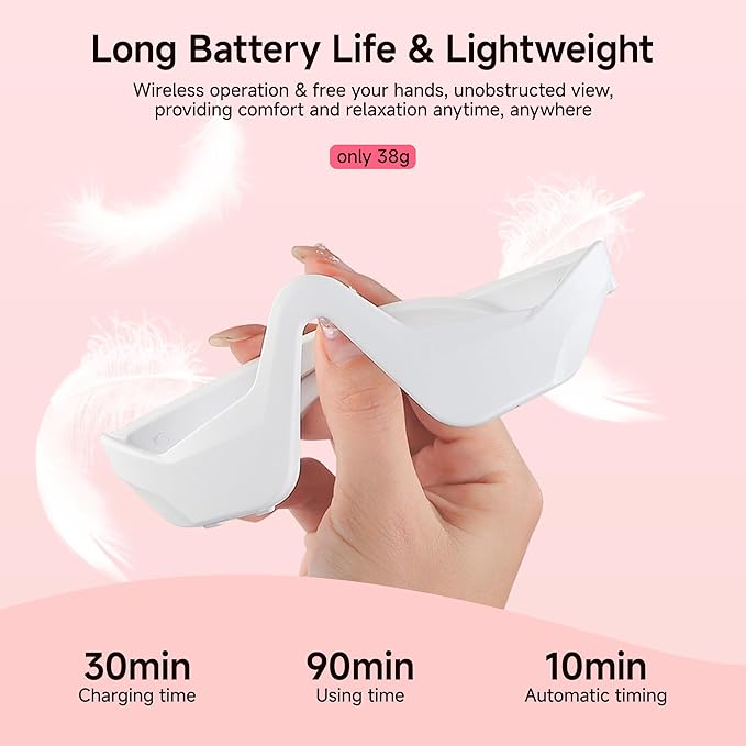 Under-Eye Red Light Therapy Device with Microcurren, 3D Contour Eye Massager for Dark Circles, Eye Bags & Wrinkles, Rechargeable Under Eye Treatment Device for Puffiness and Fine Lines