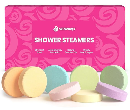 Shower Steamers Aromatherapy, 8 Pack Shower Bombs Relaxation Birthday Gifts for Women, Mother's Day Gifts for Her, Stress Relief & Self Care, Natural Fragrance Essential Oils Spa Gifts