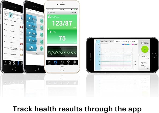 MbH Bluetooth Blood Pressure Monitor- Wireless Upper Arm Cuff BP Monitor for Home Use, IHB and AF Detection, Ultra-Light and Portable, Includes App for iOS & Android
