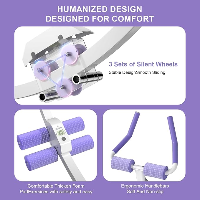 Home Gym Systems Ab Machine, Ab Workout Equipment, Adjustable Ab Trainer Machine for Abs Workout at Home Gym, Foldable, Knee Protection, Abdominal Trainer for Stomach